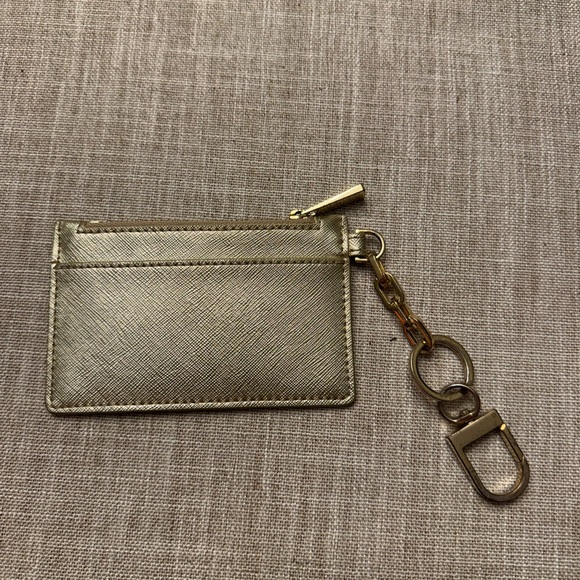 Tory Burch Metallic card case with Key ring - Picture 2 of 3